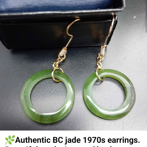 🌿China genuine jade hoop earrings - Picture 10 of 10